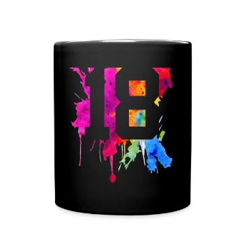 18 JAHRE 18. GEBURTSTAG - Tasse einfarbig - Schwarz - Vorne