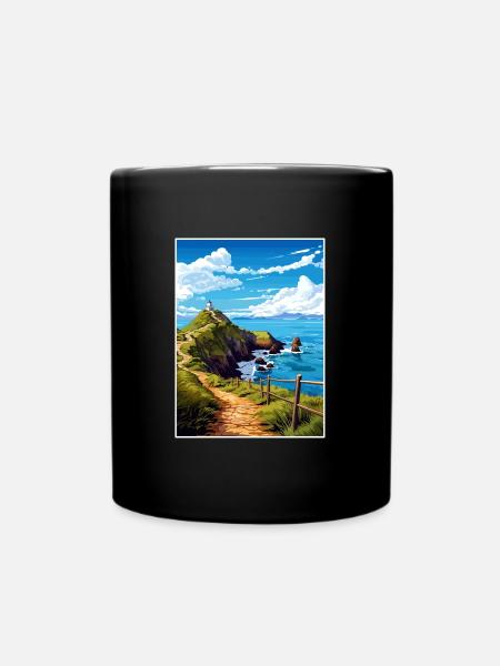 Nugget Point Neuseeland Vintage Reiseposter WPA - Tasse einfarbig - Schwarz
