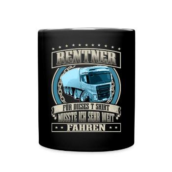 LKW Fahrer Rentner - Tasse einfarbig - Schwarz - Vorne