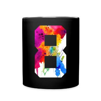 NUMBER 8 YEARS OLD 8TH BIRTHDAY - Full Colour Mug - black - Front