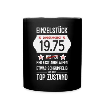 51. GEBURTSTAG 1975 EINZELSTÜCK PREISSCHILD - Tasse einfarbig - Schwarz - Vorne