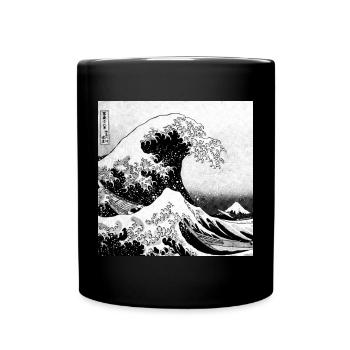 Japanische Welle Kanagawa Style bd - Tasse einfarbig - Schwarz - Vorne