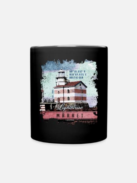 Märke leuchtturm produkte, Finnland Leuchtturm, Farbe - Tasse einfarbig - Schwarz