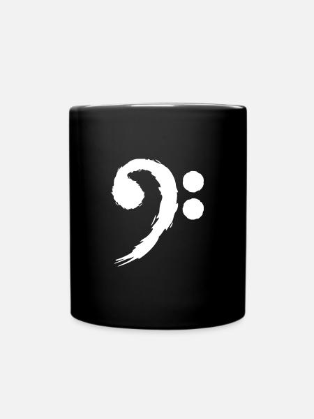 Bass musikalische Symbole - Tasse einfarbig - Schwarz