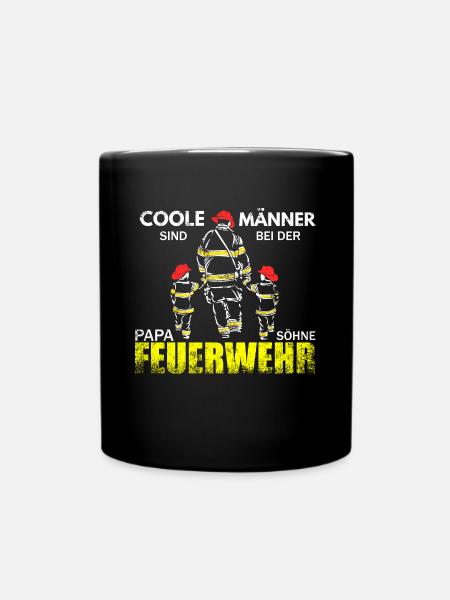 Coole Feuerwehrmänner Vintage Feuerwehrvater Retro - Tasse einfarbig - Schwarz
