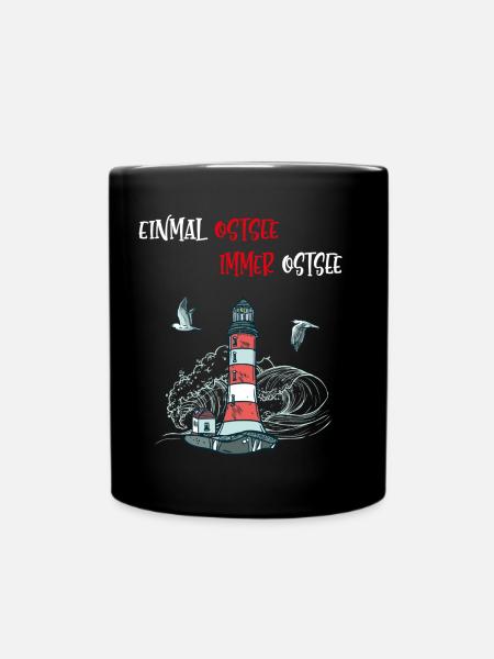 Einmal Ostsee immer Ostsee Statement Spruch - Tasse einfarbig - Schwarz
