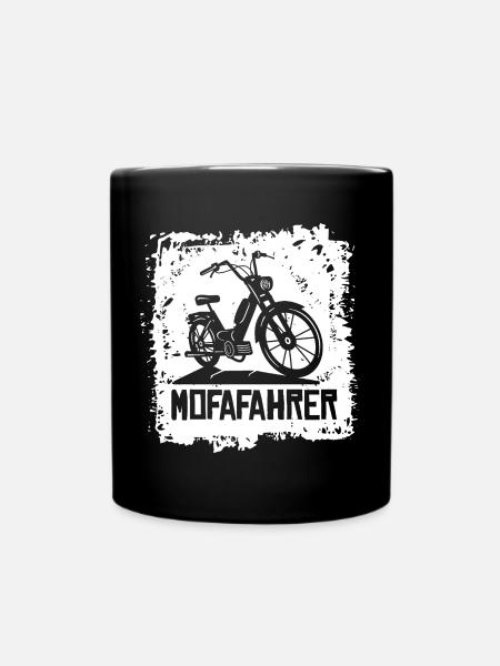 Mofafahrer Mofa Fahrer Mokick Moped - Tasse einfarbig - Schwarz