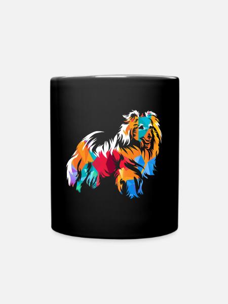 Lebhafter Shetland Hütehundfreund - Tasse einfarbig - Schwarz