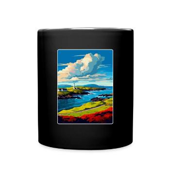 Isle Of Islay Scotland Uk Travel Poster Souvenir - Full Colour Mug - black - Front