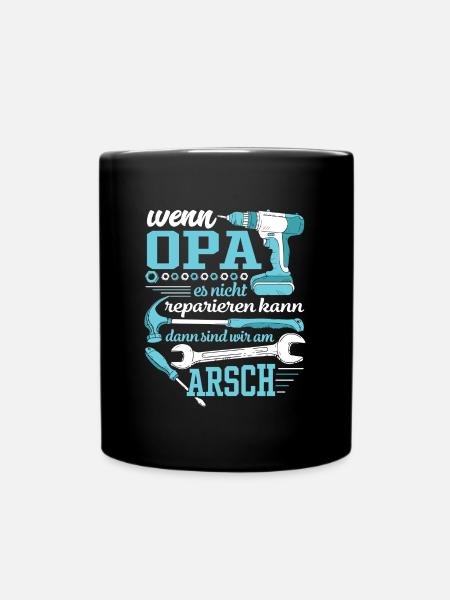 Wenn Opa es nicht reparieren kann - Tasse einfarbig - Schwarz