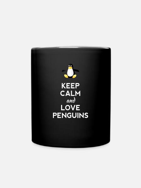 keep calm love Pinguine Linux nerd computer cpu lo - Tasse einfarbig - Schwarz