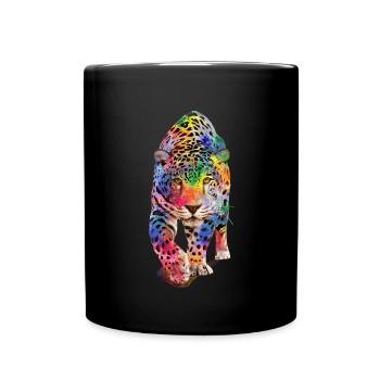 Multicolour leopard - Full Colour Mug - black - Front