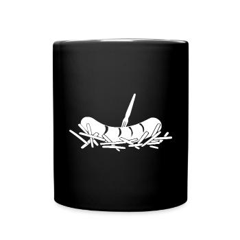Pommes Currywurst - Tasse einfarbig - Schwarz - Vorne