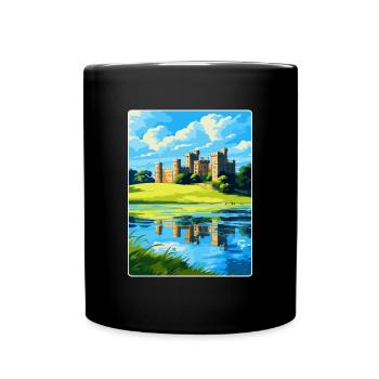 Leeds Castle England Uk Travel Poster Souvenir WPA - Full Colour Mug - black - Front