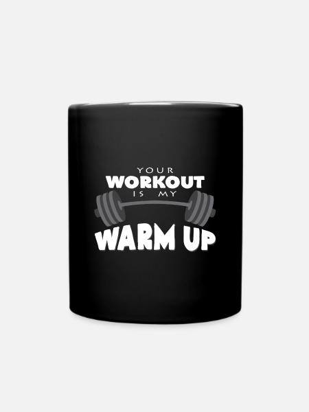 dumbbell - Full Colour Mug - black