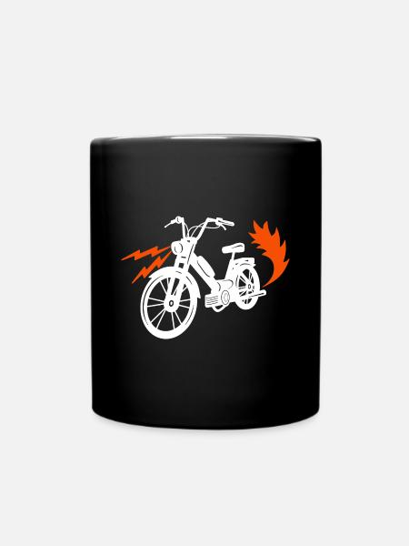 Mofa Moped Mofafahrer Mopedfahrer Zweirad - Tasse einfarbig - Schwarz