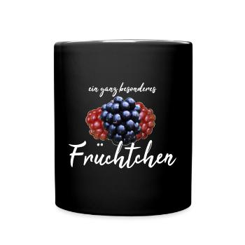 Früchtchen frech - Tasse einfarbig - Schwarz - Vorne