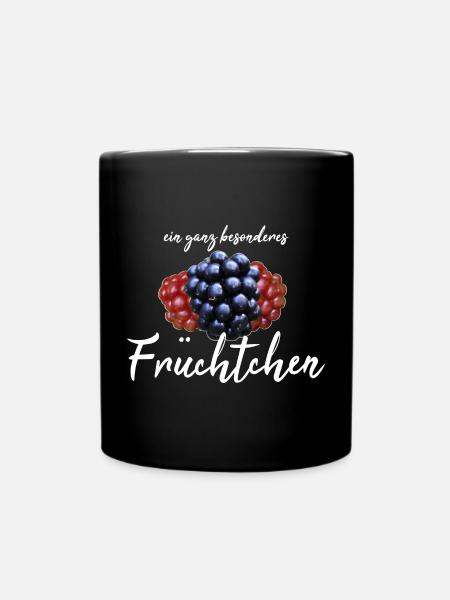 Früchtchen frech - Tasse einfarbig - Schwarz