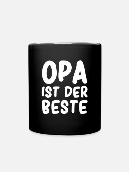 Opa ist der Beste - Tasse einfarbig - Schwarz