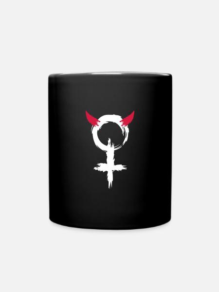 Teufel Frau Frauen Symbol - Tasse einfarbig - Schwarz