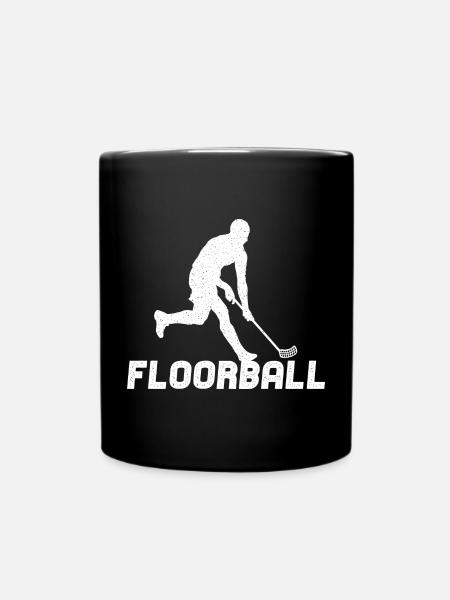 Floorball Silhouette Floorballspieler Unihockey - Tasse einfarbig - Schwarz