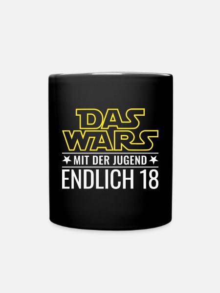 18. Geburtstag Das wars mit der Jugend Endlich 18 - Tasse einfarbig - Schwarz