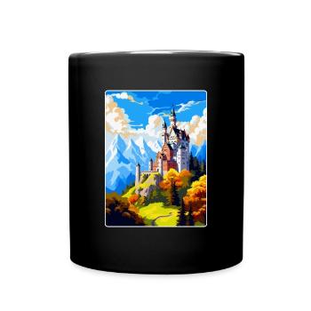 Schloss Neuschwanstein Deutschland Reiseplakat WPA - Tasse einfarbig - Schwarz - Vorne