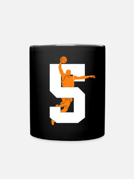 NUMMER 5 BASKETBALL 5. GEBURTSTAG - Tasse einfarbig - Schwarz