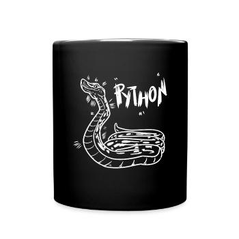 Anmutige Python Terrarienfreund - Tasse einfarbig - Schwarz - Vorne