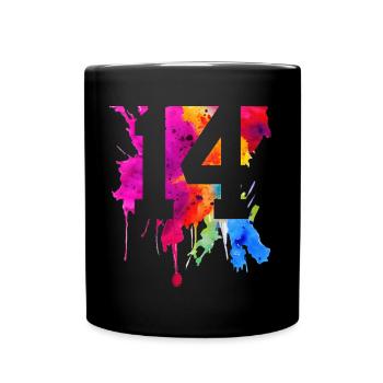 14 YEARS 14TH BIRTHDAY - Full Colour Mug - black - Front
