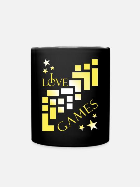 gamer I love games - Tasse einfarbig - Schwarz