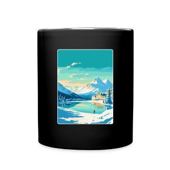 St Moritz Switzerland Vintage Travel Poster WPA - Full Colour Mug - black - Front