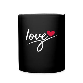 Liebe Valentinstag Romantisch - Tasse einfarbig - Schwarz - Vorne
