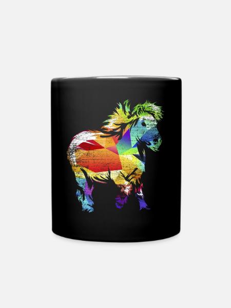 Flockiges Shetlandpony Schottland - Tasse einfarbig - Schwarz