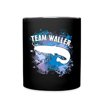 Wels Waller fischen Wels auf Farbklecksen - Tasse einfarbig - Schwarz - Vorne