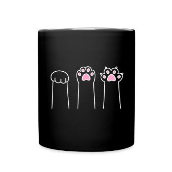 Cat Paw Game Cat Paws Stone Paper Scissors - Mug uni - noir - Devant