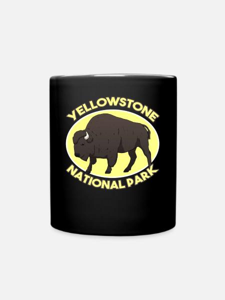 Yellowstone National Park Nationalpark USA Bison - Tasse einfarbig - Schwarz