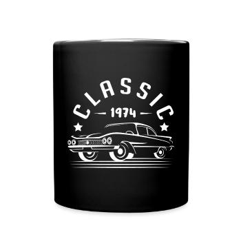 Klassisch 1974. - Tasse einfarbig - Schwarz - Vorne