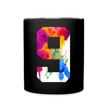 NUMBER 9 YEARS OLD 9TH BIRTHDAY - Full Colour Mug - black - Front