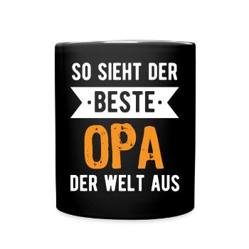 So sieht der beste Opa der Welt aus - Tasse einfarbig - Schwarz - Vorne