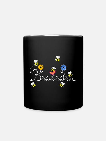 Hummel Biene Wespe Blumen Blüten Honig Frühling - Tasse einfarbig - Schwarz