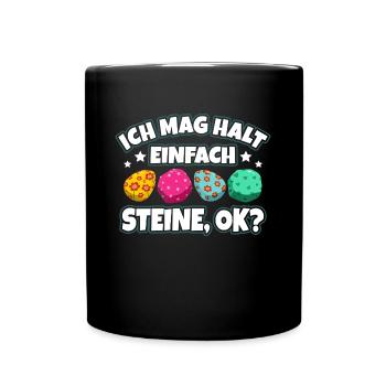 Steine - Tasse einfarbig - Schwarz - Vorne