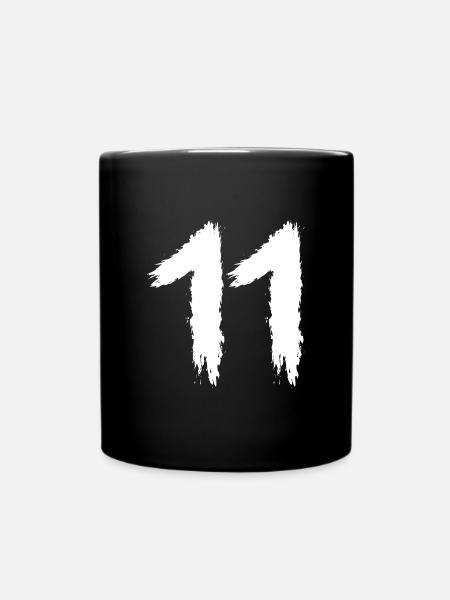 Zahl 11 - Tasse einfarbig - Schwarz