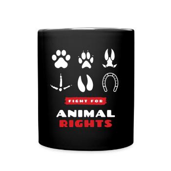 animal rights - Tasse einfarbig - Schwarz - Vorne
