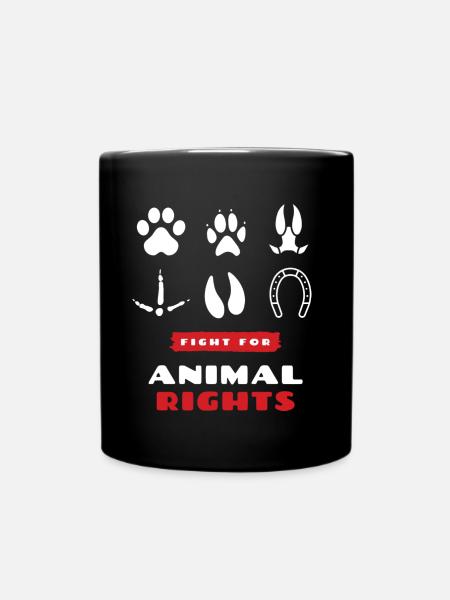 animal rights - Full Colour Mug - black