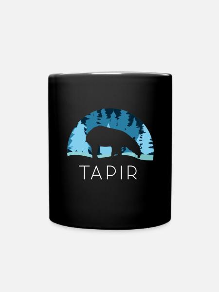 Neugieriger Tapir Weihnachtszauber - Tasse einfarbig - Schwarz