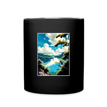 Danube River Europe Vintage voyage affiche Souvenir - Mug uni - noir - Devant