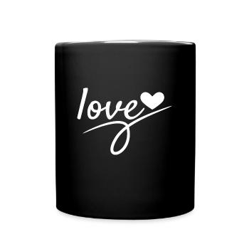Liebe Valentinstag Romantisch - Tasse einfarbig - Schwarz - Vorne