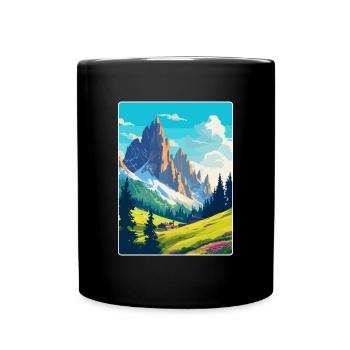 Dolomiten Italien Vintage Reiseplakat Souvenir WPA - Tasse einfarbig - Schwarz - Vorne