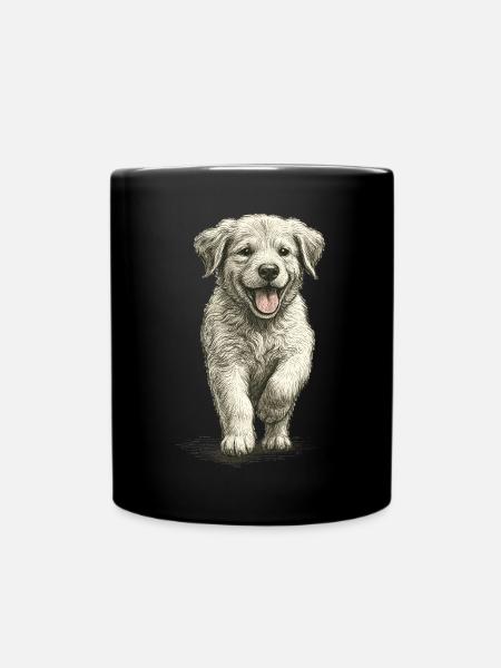 "Kleine Fellnase" - Welpe Golden Retriever - Tasse einfarbig - Schwarz